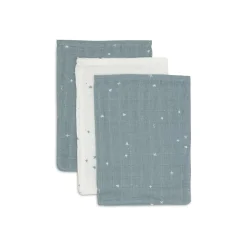 Jollein                    Lot de 3 Gant de Toilette Twinkling     Sea Green            15x20 cm