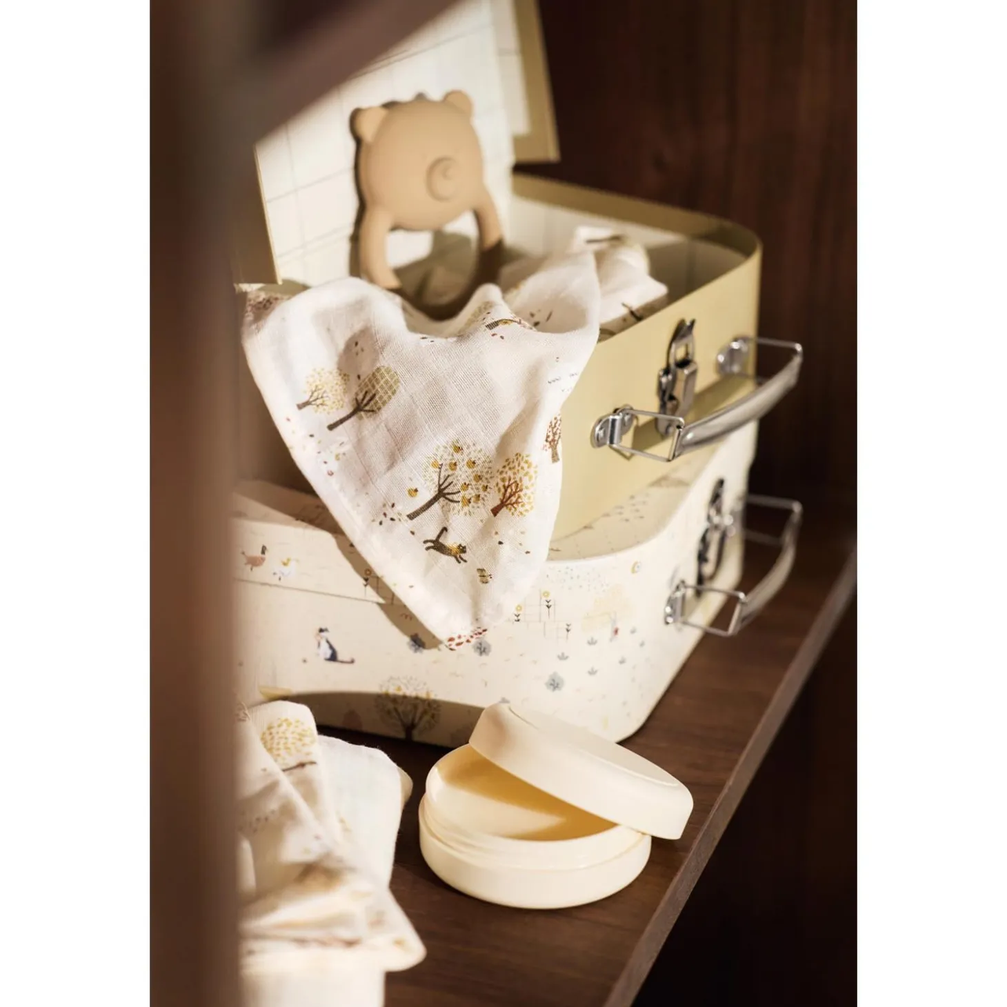 Jollein Lot de 3 Gant de Toilette Gaze de Coton Tiny Park Multicolore 15x20 cm