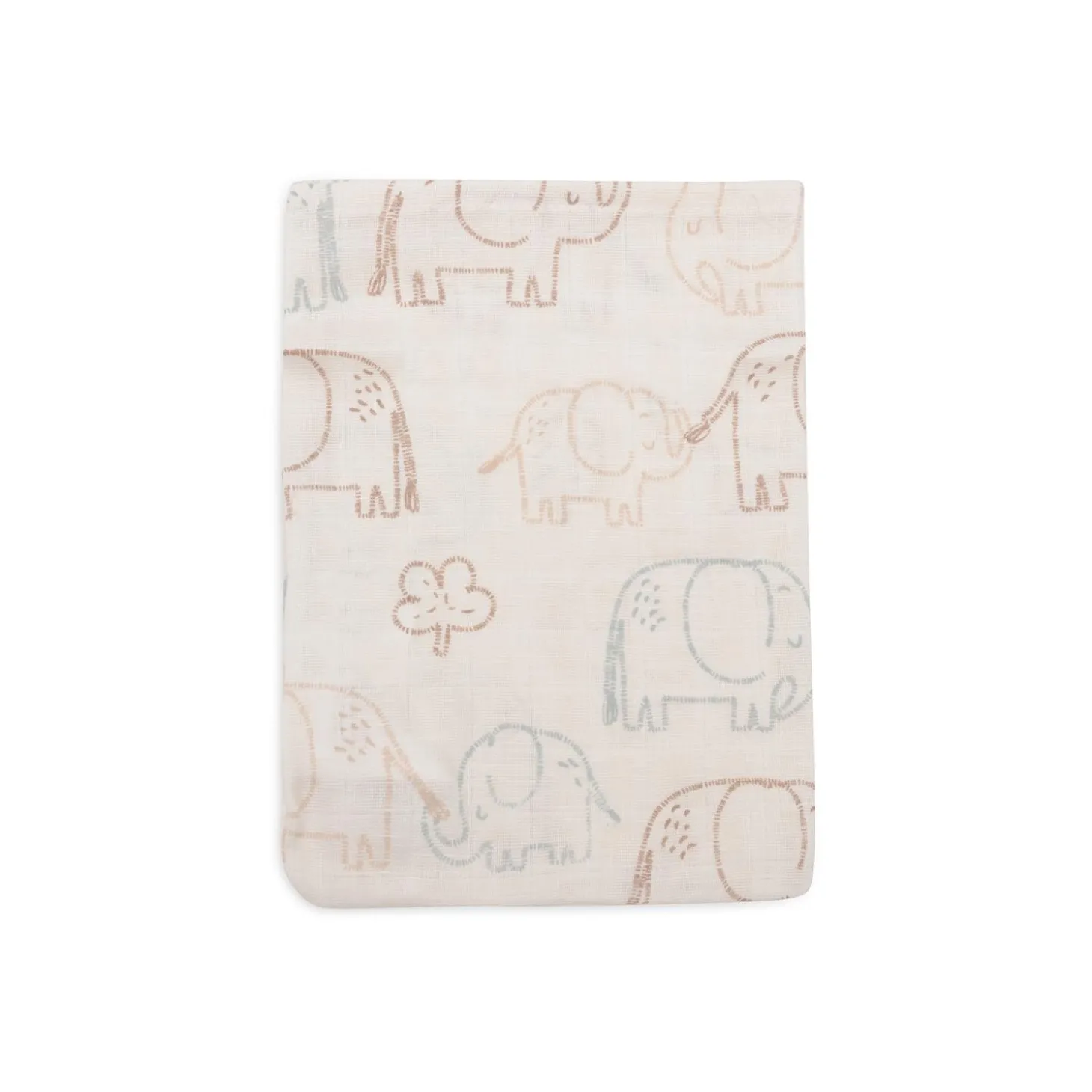 Jollein Lot de 3 Gant de Toilette Gaze de Coton Elephant Tales Multicolore 15x20 cm