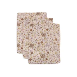 Jollein                    Lot de 3 Gant de Toilette Gaze de Coton Flower Fairies    Multicolore            15x20 cm