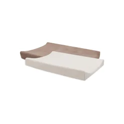 Jollein Lot de 2 Housse Matelas à Langer Éponge Milky Coffee Ivory 50x70 cm