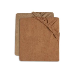 Jollein Lot de 2 housses matelas à langer Éponge Caramel/Biscuit 50x70 cm