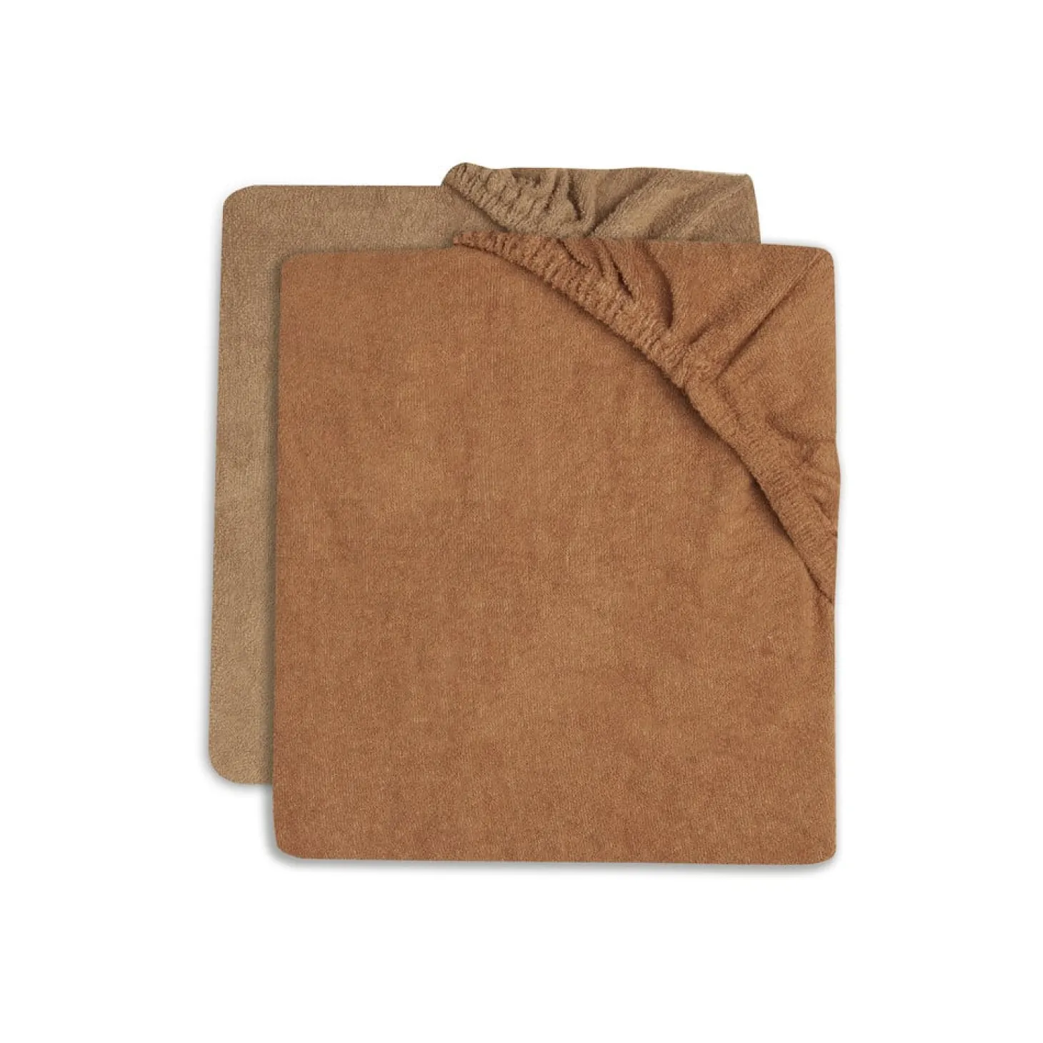 Jollein Lot de 2 housses matelas à langer Éponge Caramel/Biscuit 50x70 cm