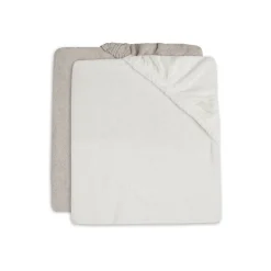 Jollein Lot de 2 housses matelas à langer Éponge Ivory/Nougat 50x70 cm