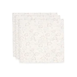 Jollein                    Lot de 3 Lange Gaze de Coton Small Elephant Tales    Multicolore            70x70 cm