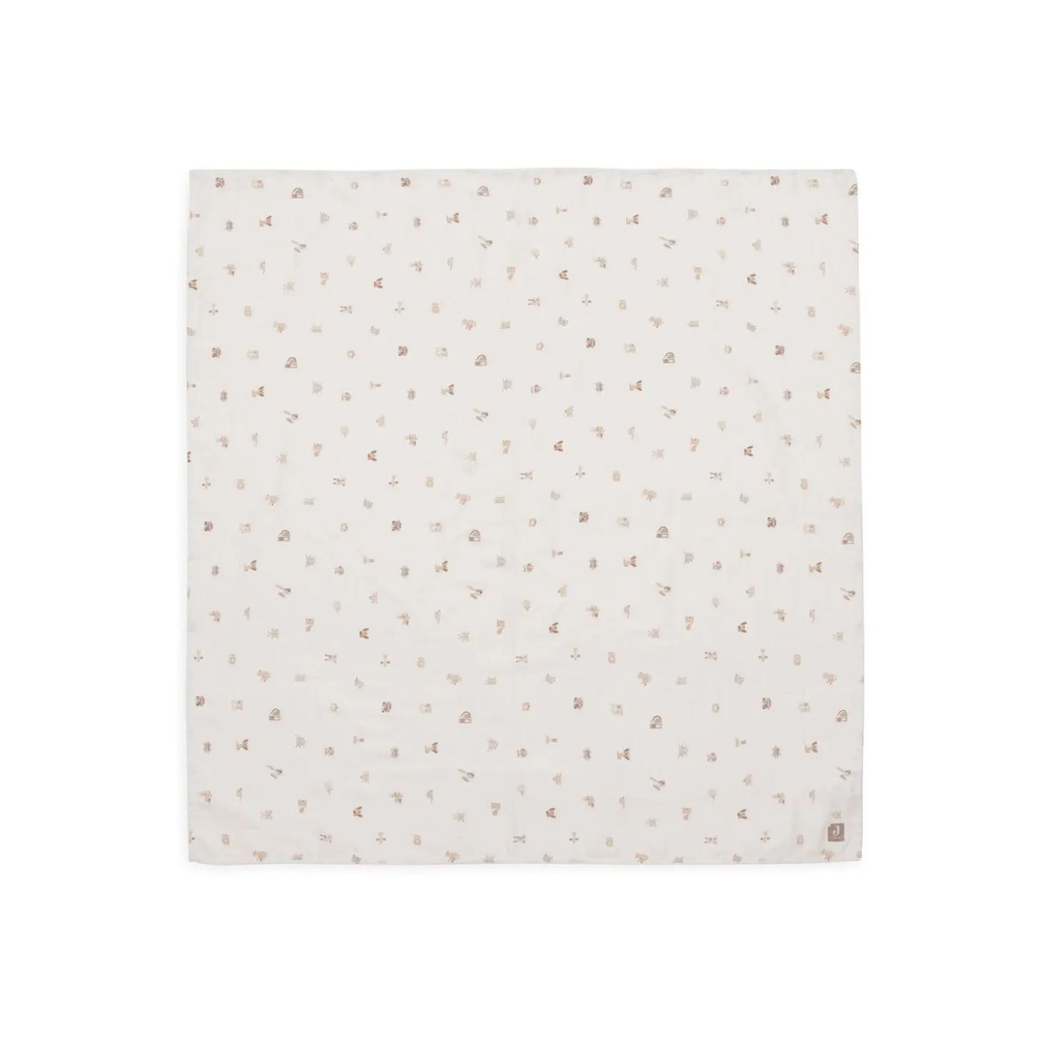Jollein Lot de 2 Lange Gaze de Coton Large Animal Friends Multicolore 115x115 cm