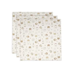 Jollein Lot de 3 Lange Gaze de Coton Small Miffy Family Farm Multicolore 70x70 cm