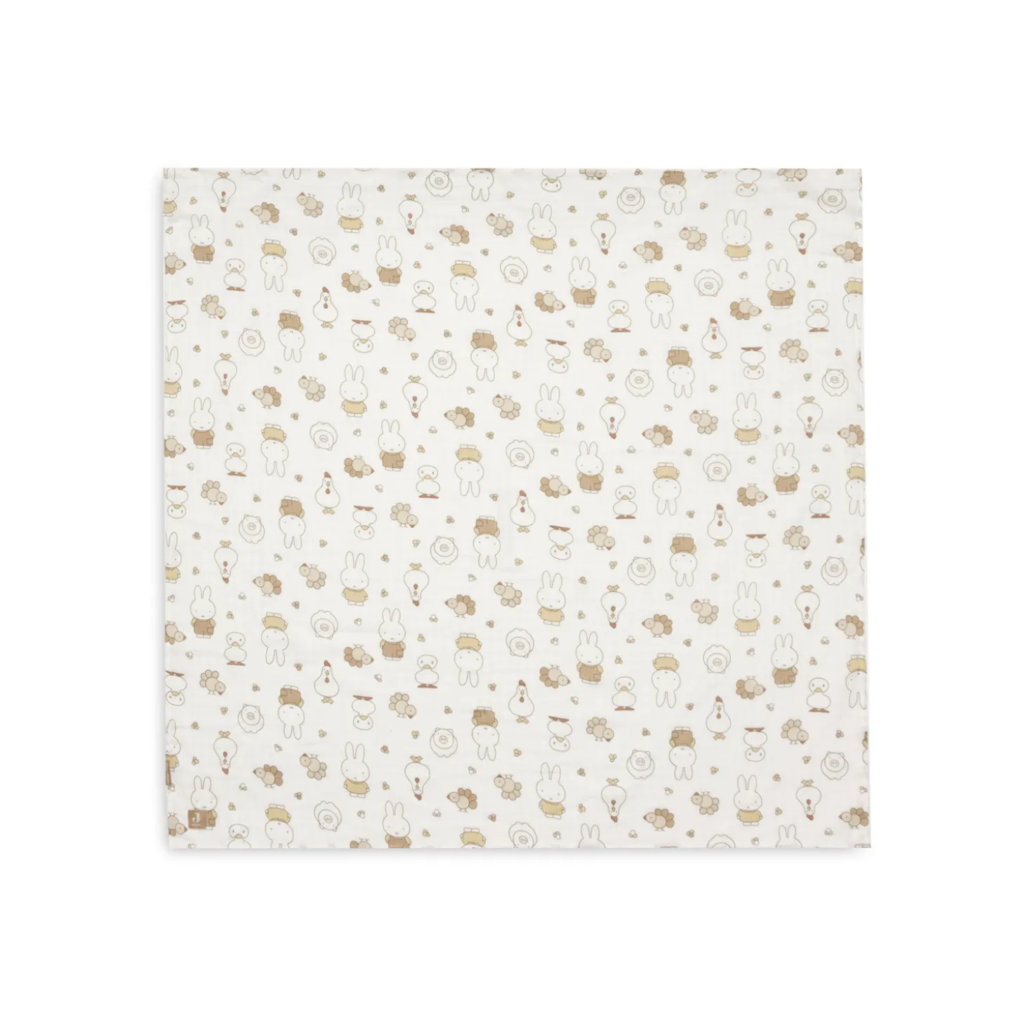 Jollein Lot de 2 Lange Gaze de Coton Large Miffy Family Farm Multicolore 115x115 cm