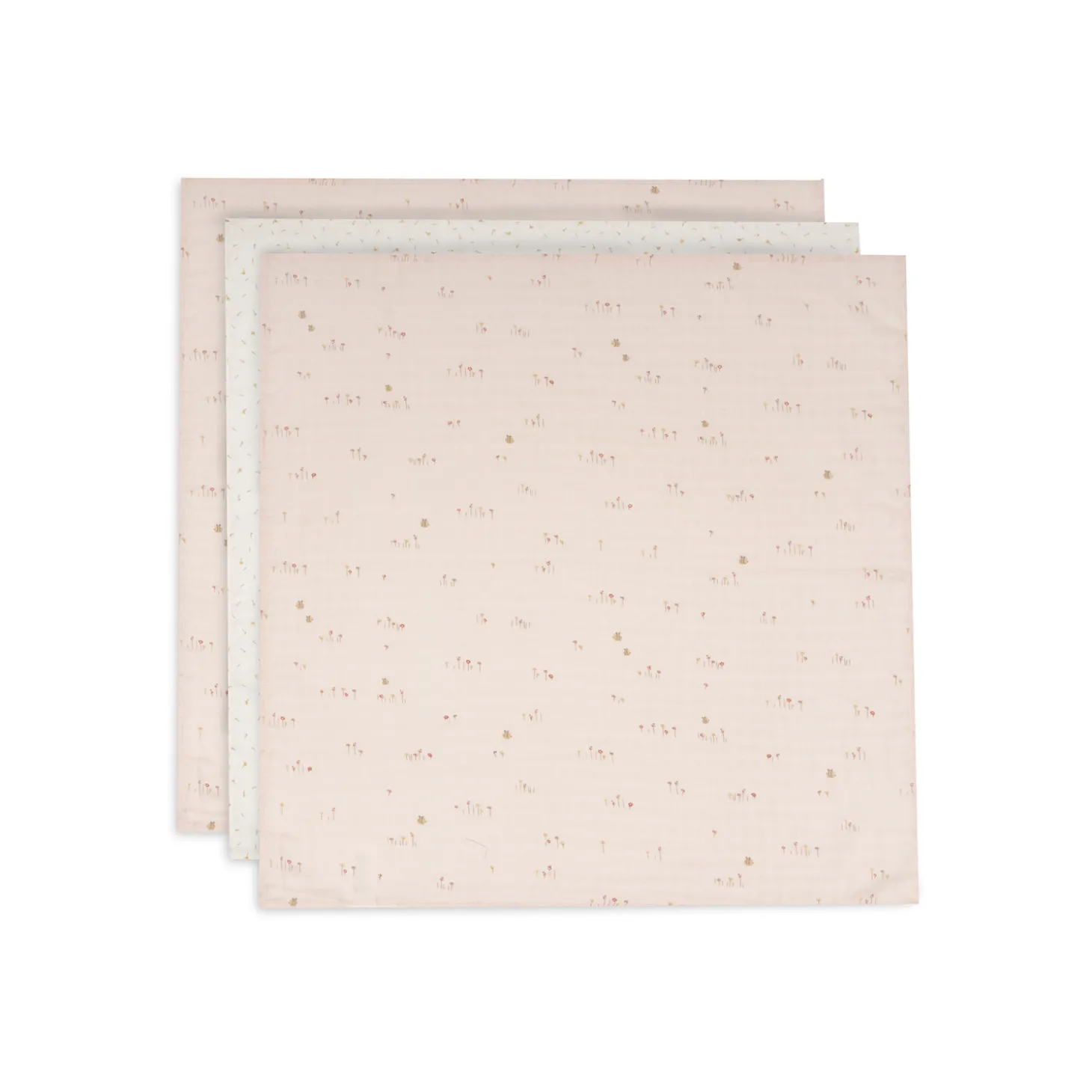 Jollein Lot de 3 Lange Gaze de Coton Small Pretty Picnic Multicolore 70x70 cm