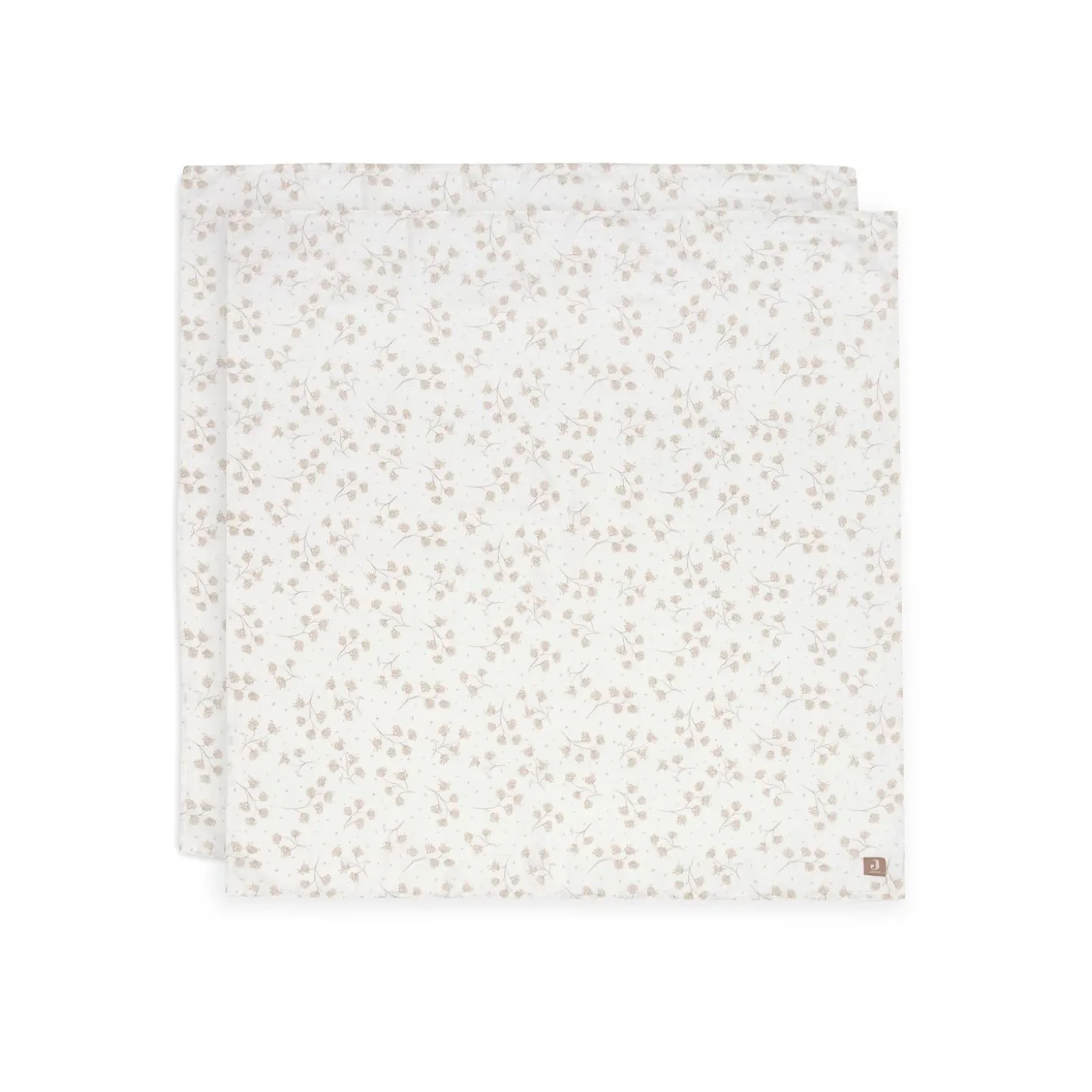 Jollein Lot de 2 Lange Gaze de Coton Large Leafy Dreams Multicolore 115x115 cm
