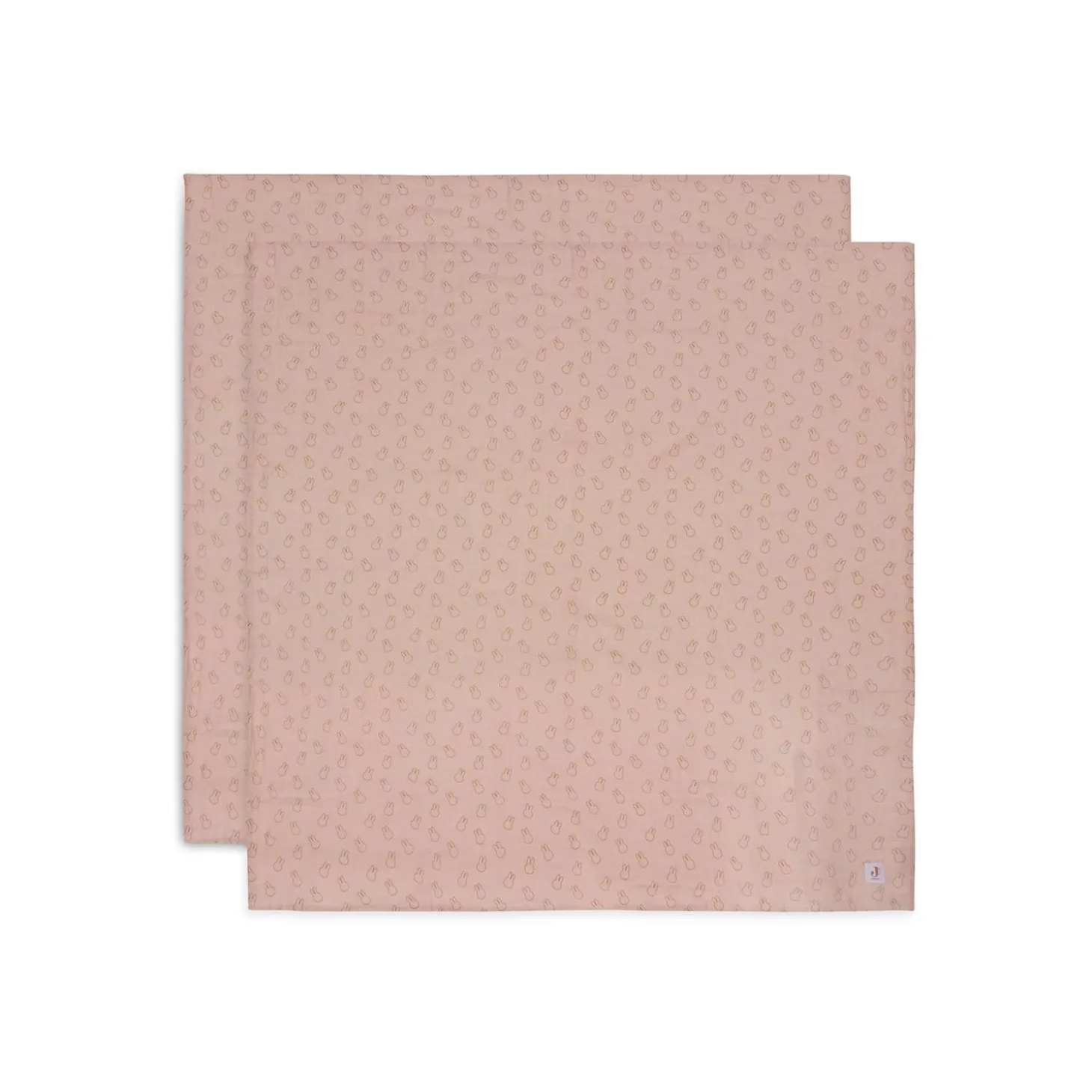 Jollein Lot de 2 Langes Gaze de Coton Miffy Silhouettes Wild Rose 115x115 cm