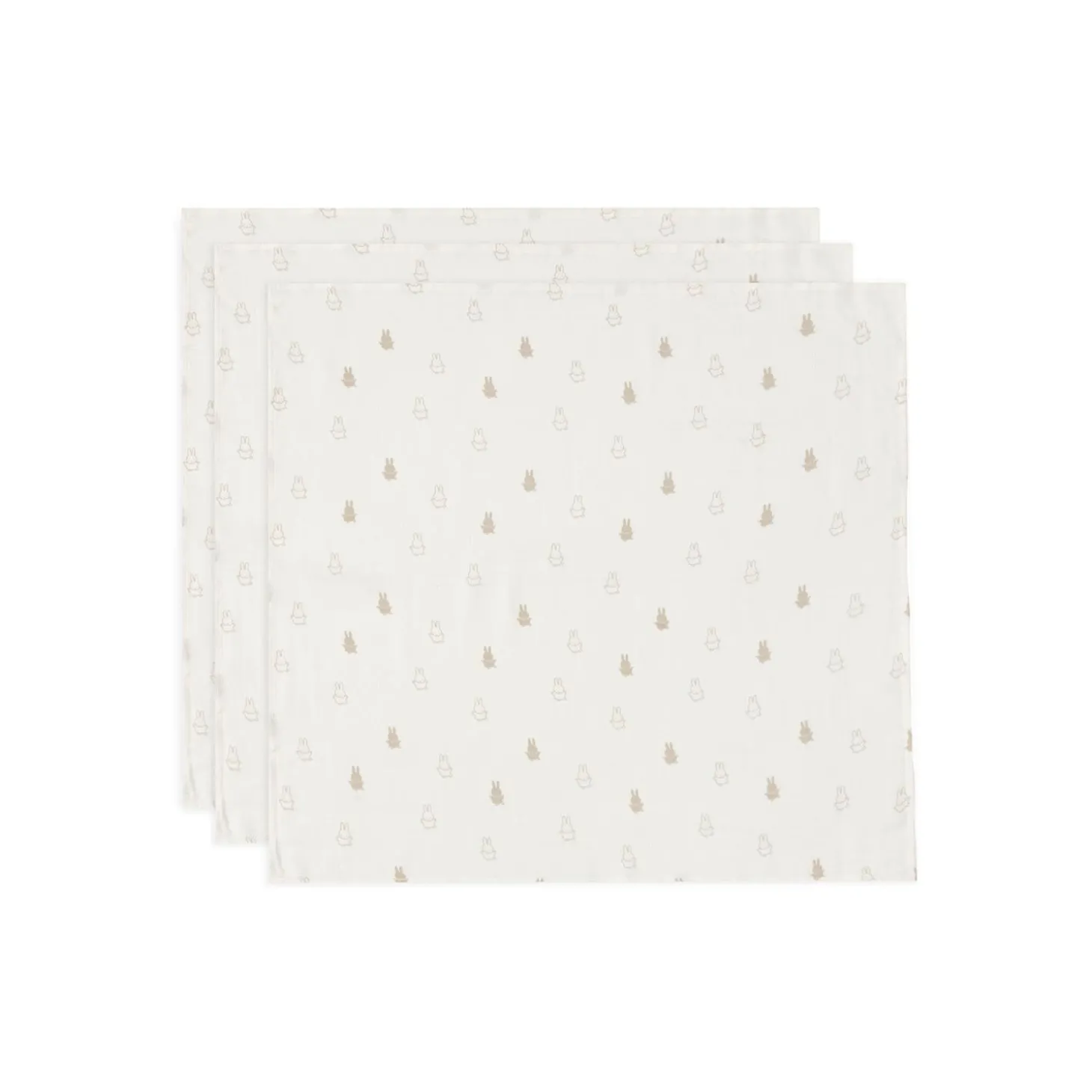 Jollein Lot de 3 Langes gaze de coton small Miffy Nougat 70x70 cm