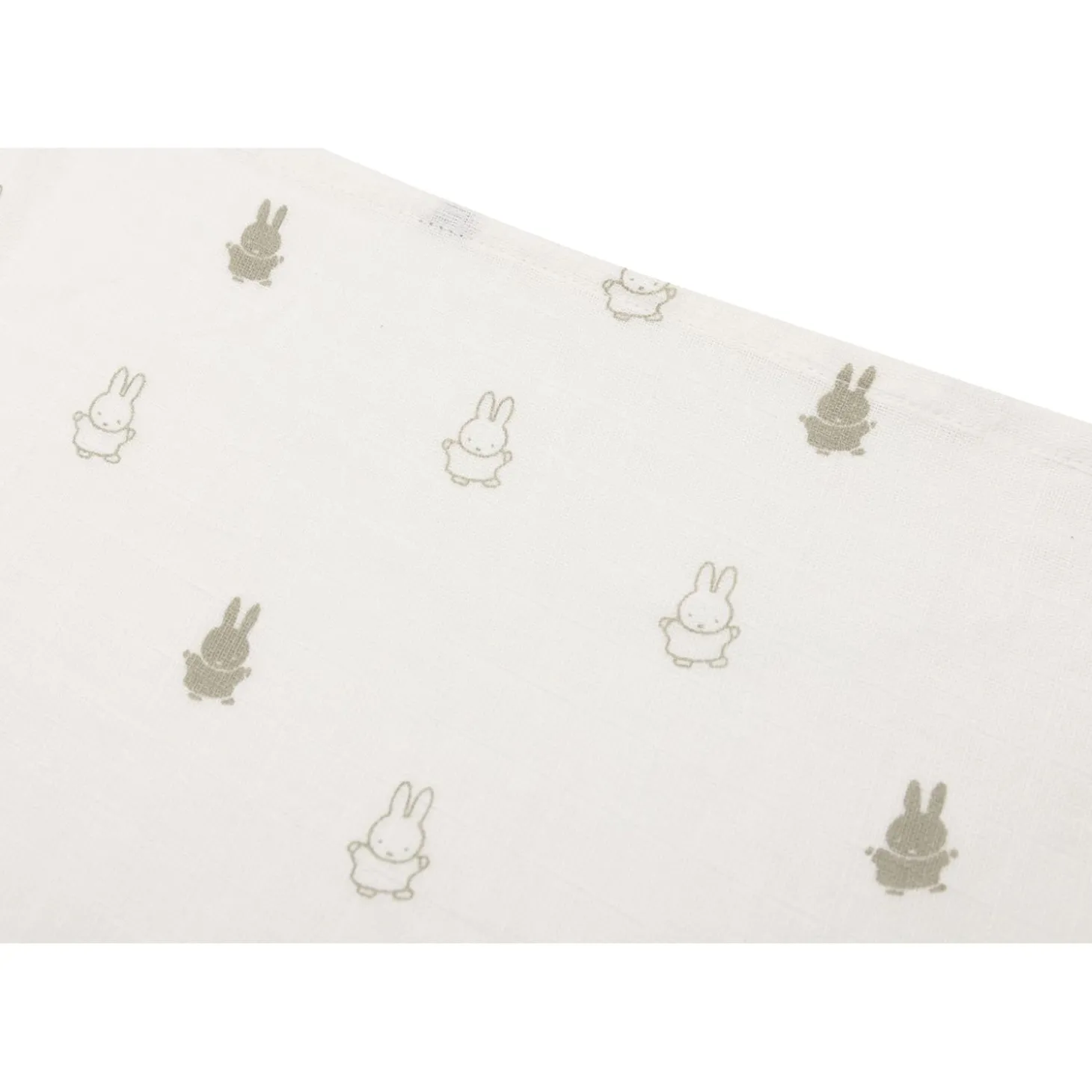 Jollein Lot de 3 Langes gaze de coton small Miffy Olive Green 70x70 cm
