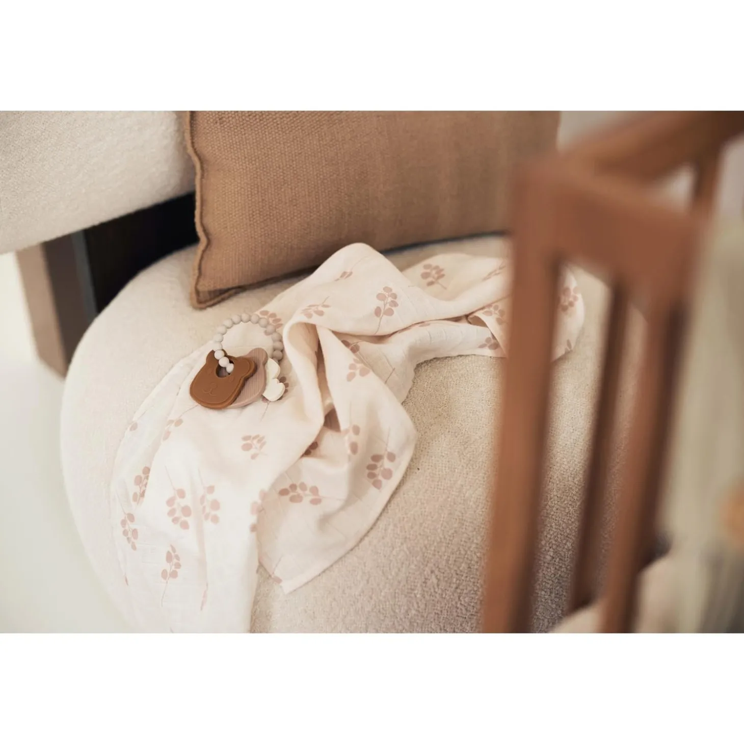 Jollein Lot de 2 langes gaze de coton large twig Wild Rose 115x115 cm