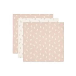 Jollein Lot de 3 langes gaze de coton small twig Wild Rose 70x70 cm