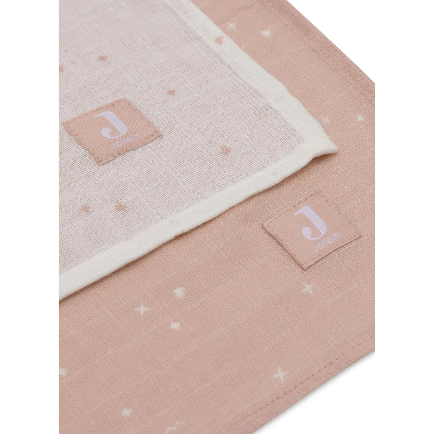 Jollein Lot de 2 Langes Gaze de Coton Twinkling Wild Rose 115x115 cm