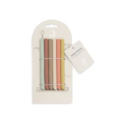Jollein Lot de 6 Pailles Silicone Pailles Multicolore