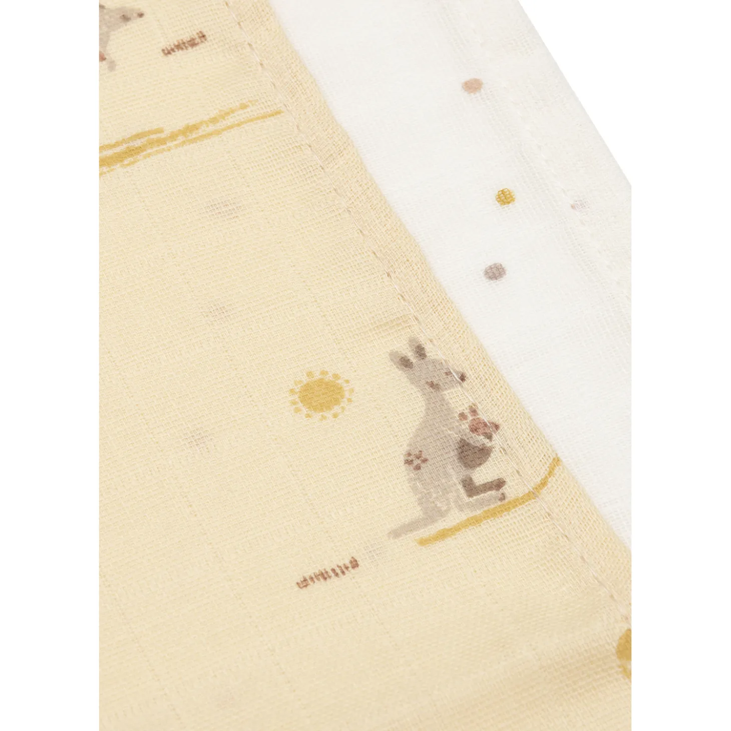 Jollein Lot de 3 Serviette Gaze de Coton Kangaroots Multicolore 31x31 cm