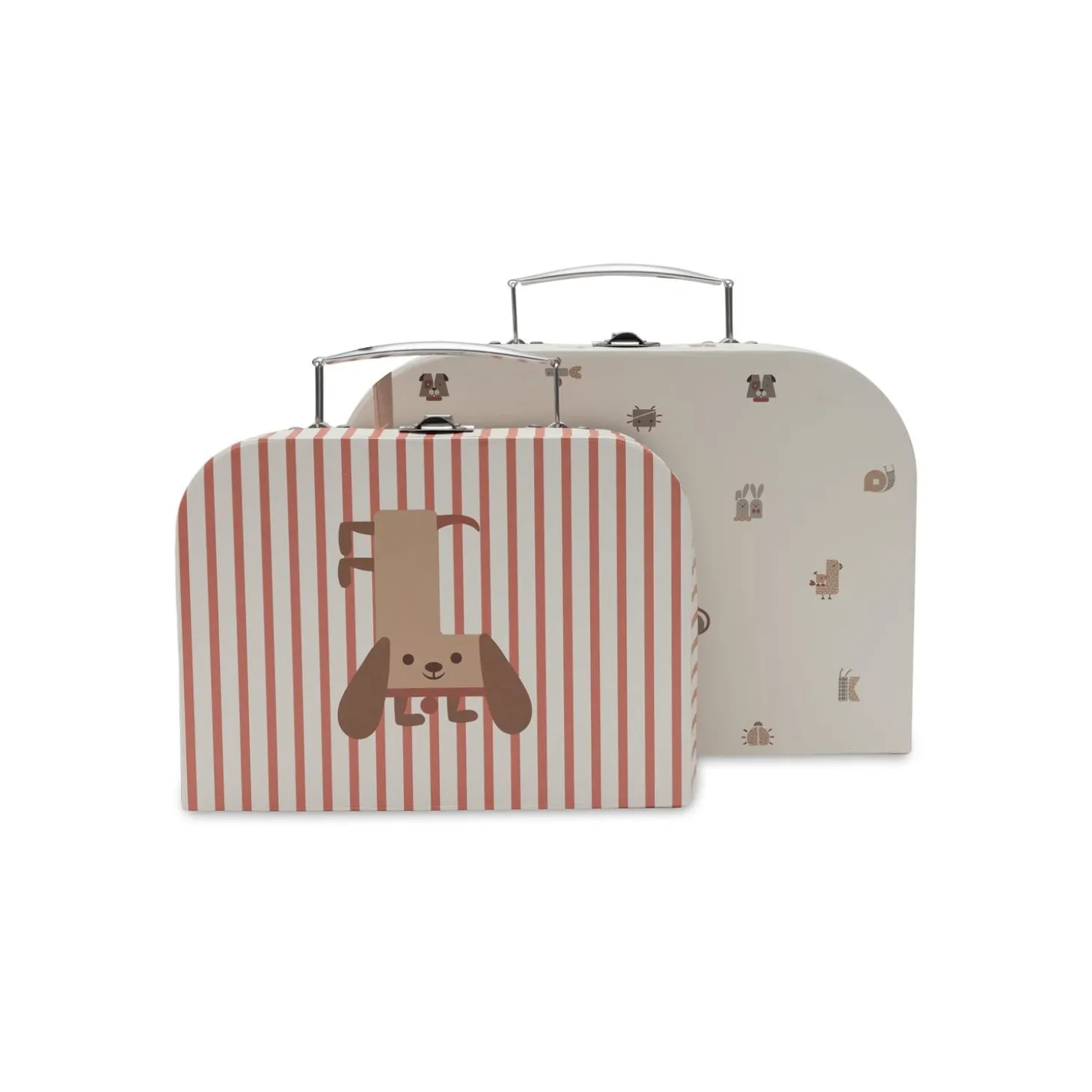 Jollein Lot de 2 Valisette à Jouets Animal Friends Multicolore