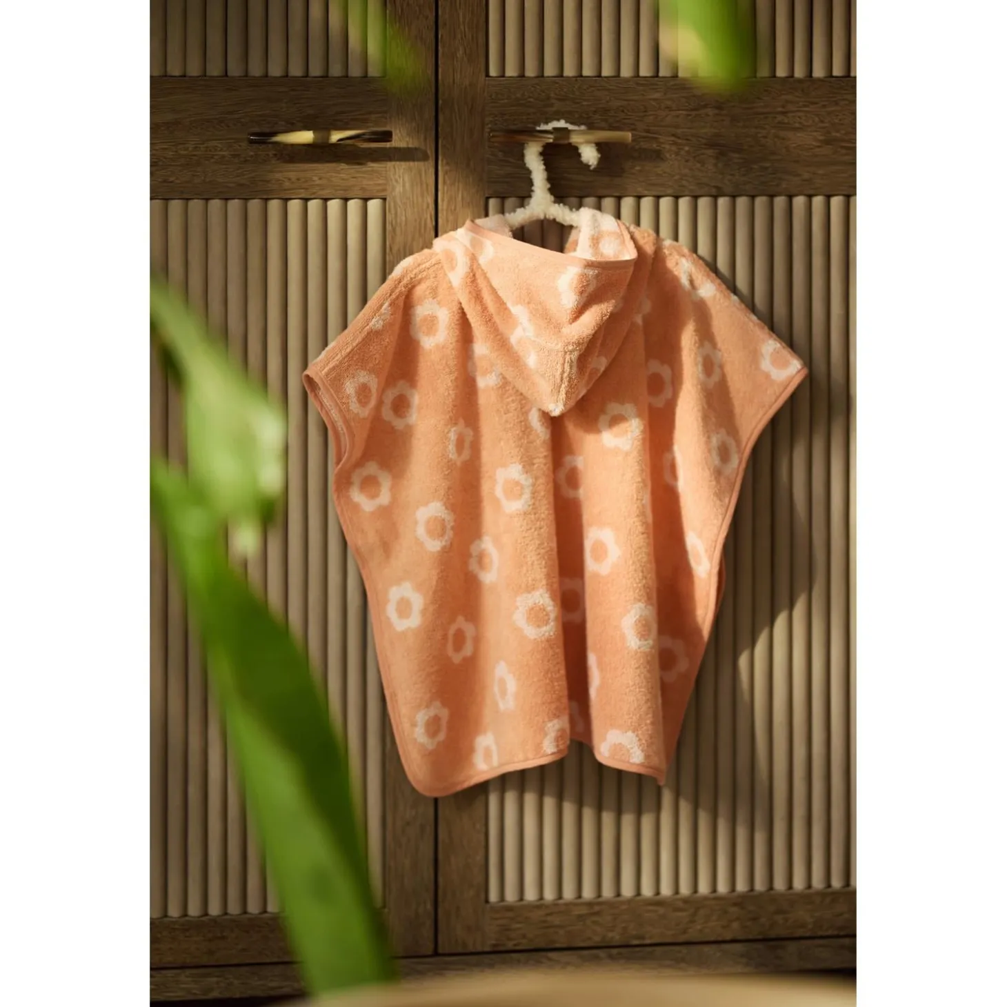 Jollein Poncho de Bain Éponge Jacquard Réversible Flower Wild Rose