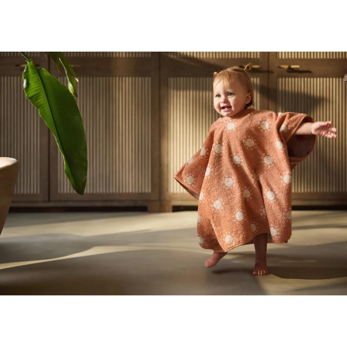 Jollein Poncho de Bain Éponge Jacquard Réversible Sun Terra