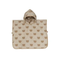 Jollein                    Poncho de Bain Éponge Jacquard Réversible Teddy Bear    Sand