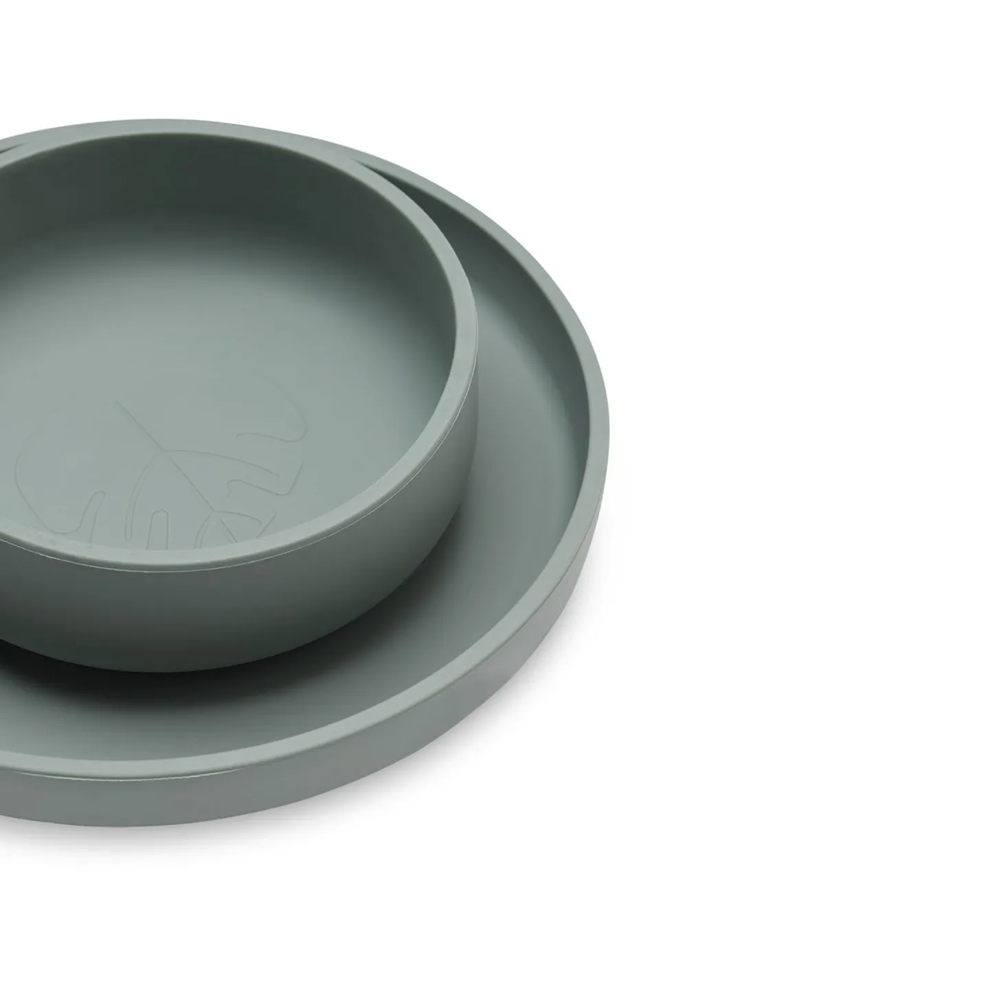 Jollein Set de table bébé silicone (4pcs) Ash Green