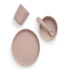 Jollein                    Set de table bébé silicone (4pcs)    Pale Pink