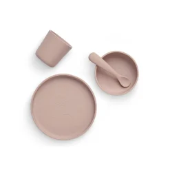 Jollein                    Set de table bébé silicone (4pcs)    Pale Pink