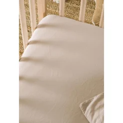 Kadolis Drap Housse Bébé Satin de coton bio lavé Lin 60x120 cm