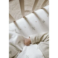 Kadolis Drap housse Coton Bio pour Lit bébé L'envolée Multicolore 70x140 cm