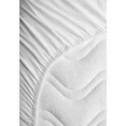 Kadolis Drap housse en coton bio pour lit bébé Blanc 70x140 cm