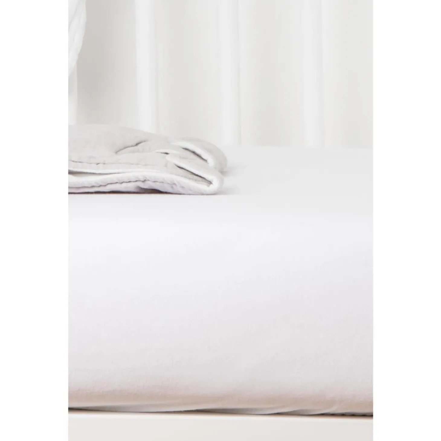 Kadolis Drap housse en coton bio pour lit bébé Blanc 70x140 cm