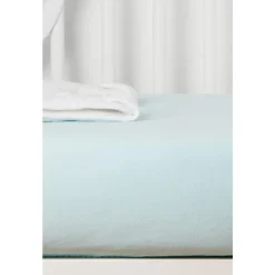 Kadolis                    Drap housse en coton bio pour lit bébé    Bleu Céladon            70x140 cm