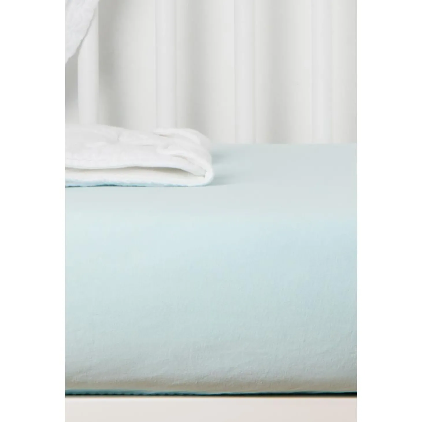 Kadolis Drap housse en coton bio pour lit bébé Bleu Céladon 70x140 cm