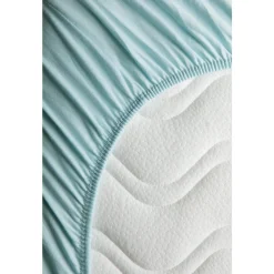 Kadolis Drap housse en coton bio pour lit bébé Bleu Céladon 70x140 cm