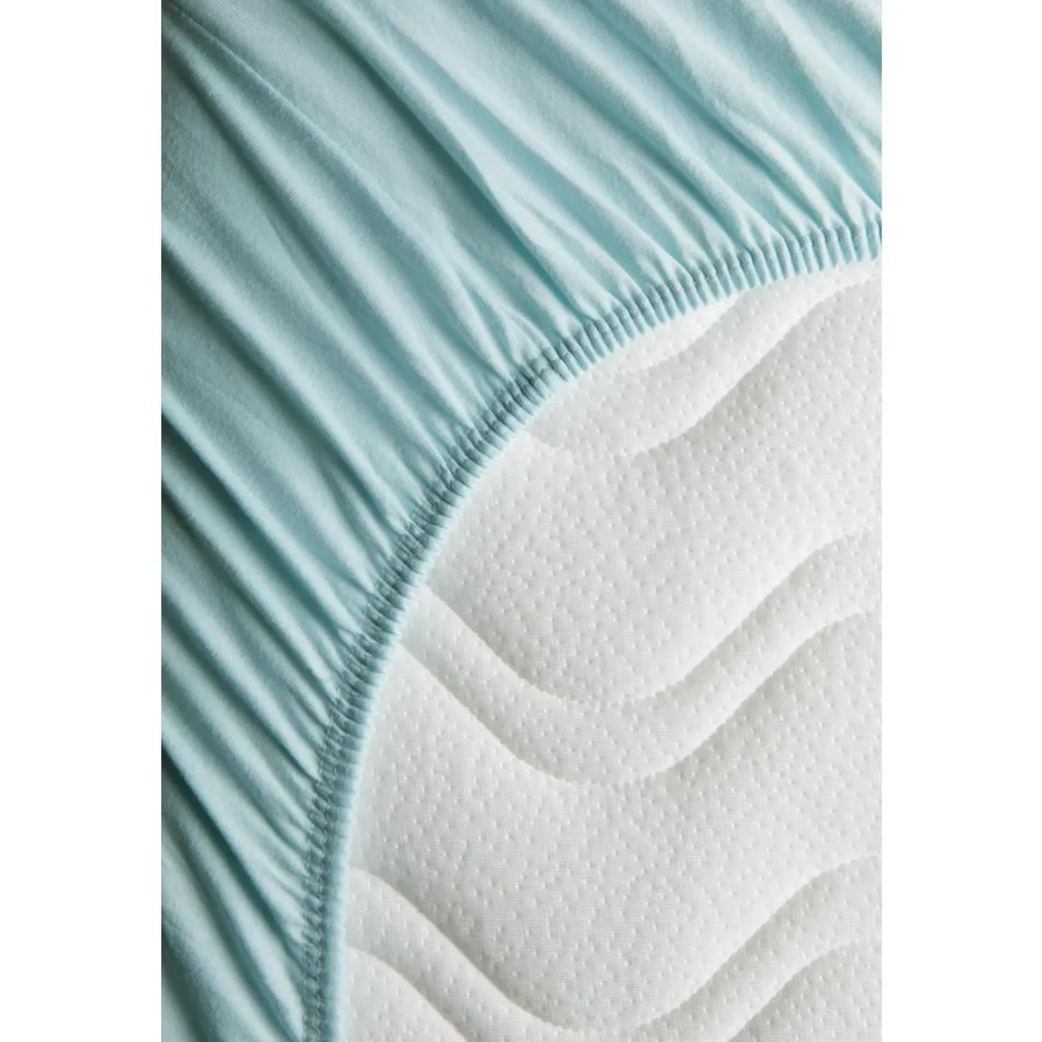 Kadolis Drap housse en coton bio pour lit bébé Bleu Céladon 70x140 cm