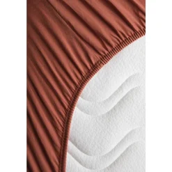 Kadolis                    Drap housse en coton bio pour lit bébé    Terracotta            60x120 cm