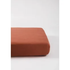 Kadolis                    Drap housse en coton bio pour lit bébé    Terracotta            60x120 cm