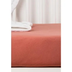 Kadolis                    Drap housse en coton bio pour lit bébé    Terracotta            60x120 cm