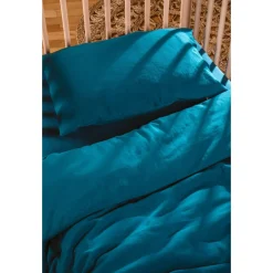Kadolis Housse de couette bébé pur Coton Bio Bleu nuit 100x140 cm