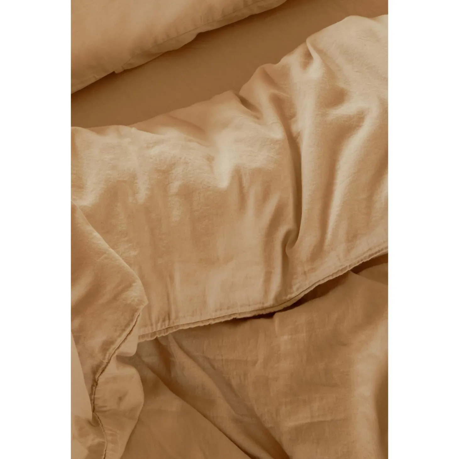 Kadolis Housse de couette Bébé Satin de coton bio lavé Ambre 100x140 cm