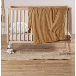 Kadolis                    Housse de couette Bébé Satin de coton bio lavé    Ambre            100x140 cm