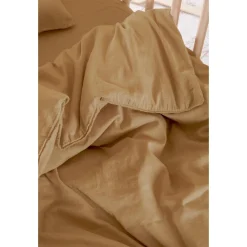 Kadolis Housse de couette Bébé Satin de coton bio lavé Ambre 100x140 cm