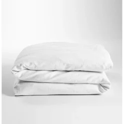 Kadolis                    Housse de couette Bébé Satin de coton bio lavé    Blanc craie            100x140 cm