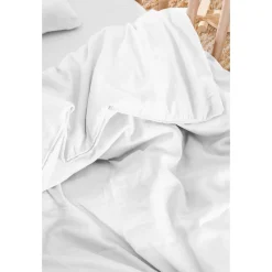 Kadolis                    Housse de couette Bébé Satin de coton bio lavé    Blanc craie            100x140 cm