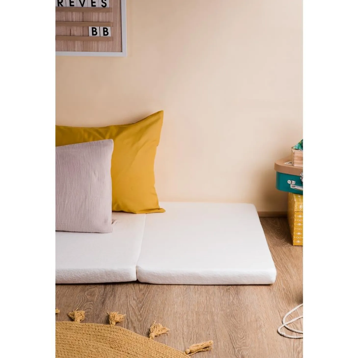 Kadolis Matelas de voyage pliant 3 parties Aloe R Blanc 60x120 cm