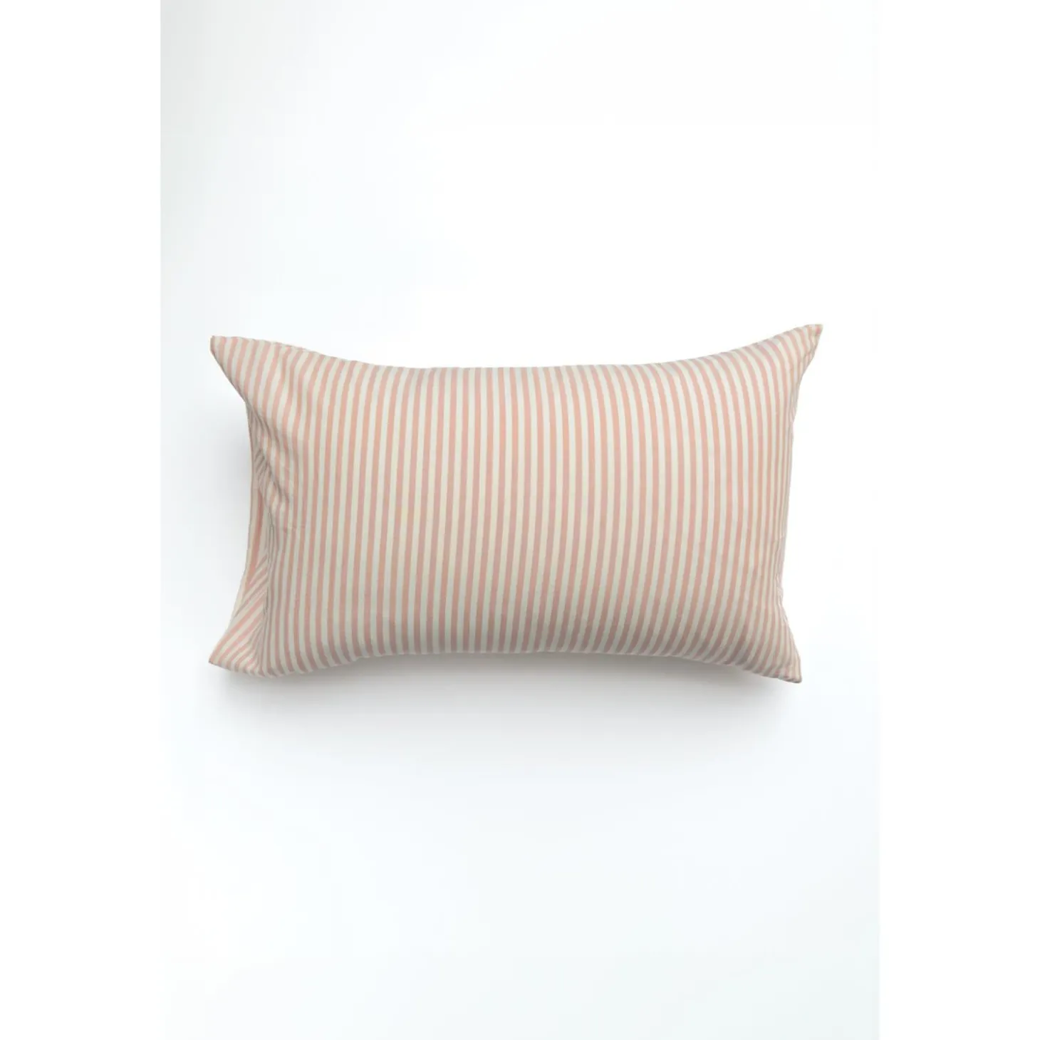 Kadolis Taie d'oreiller Percale de Coton Bio Rayé Peach 40x60 cm