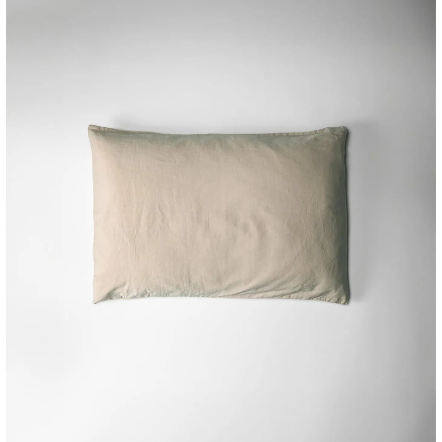 Kadolis Taie d'oreiller Satin de Coton Bio lavé Lin 40x60 cm