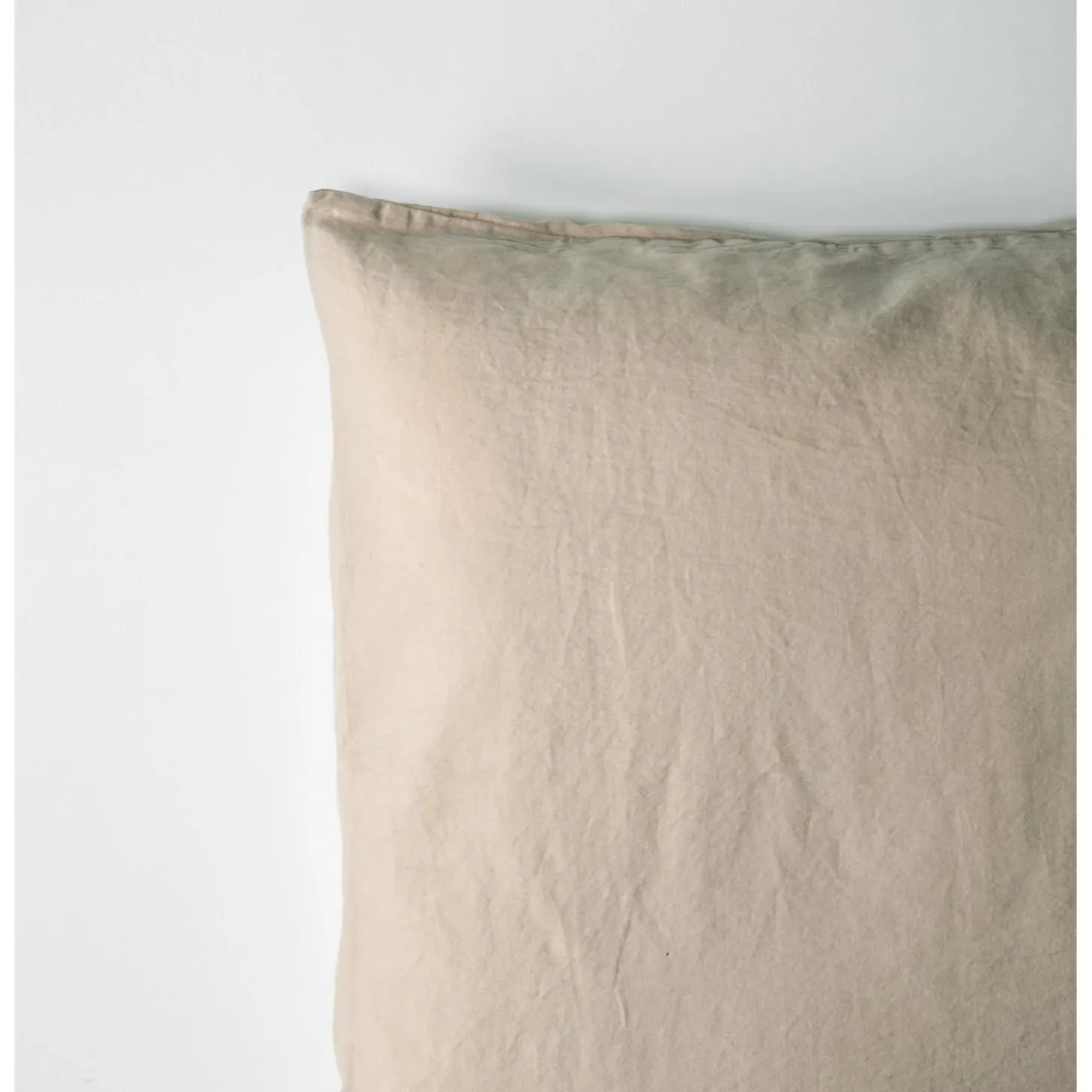 Kadolis Taie d'oreiller Satin de Coton Bio lavé Lin 40x60 cm